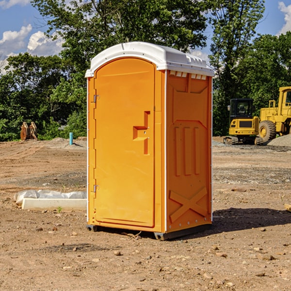 how often are the porta potties cleaned and serviced during a rental period in Quinton OK